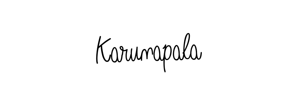 Create a beautiful signature design for name Karunapala. With this signature (Angelique-Rose-font-FFP) fonts, you can make a handwritten signature for free. Karunapala signature style 5 images and pictures png