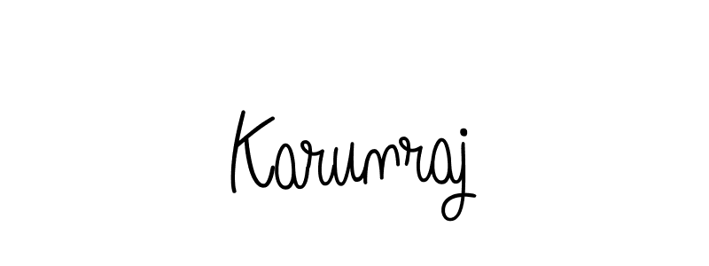 Use a signature maker to create a handwritten signature online. With this signature software, you can design (Angelique-Rose-font-FFP) your own signature for name Karunraj. Karunraj signature style 5 images and pictures png