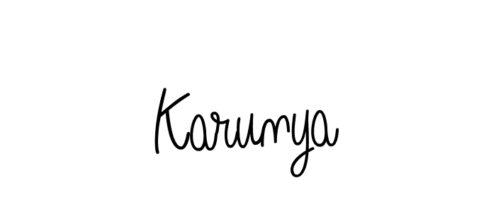 if you are searching for the best signature style for your name Karunya. so please give up your signature search. here we have designed multiple signature styles  using Angelique-Rose-font-FFP. Karunya signature style 5 images and pictures png