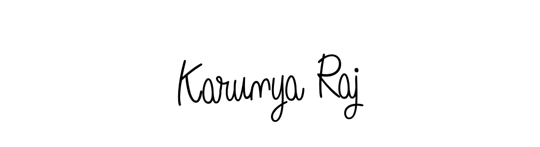 How to make Karunya Raj name signature. Use Angelique-Rose-font-FFP style for creating short signs online. This is the latest handwritten sign. Karunya Raj signature style 5 images and pictures png