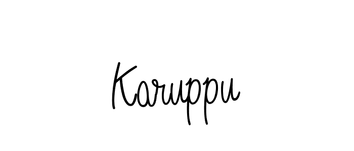 Karuppu stylish signature style. Best Handwritten Sign (Angelique-Rose-font-FFP) for my name. Handwritten Signature Collection Ideas for my name Karuppu. Karuppu signature style 5 images and pictures png