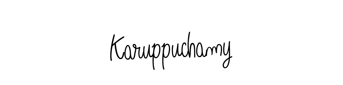 if you are searching for the best signature style for your name Karuppuchamy. so please give up your signature search. here we have designed multiple signature styles  using Angelique-Rose-font-FFP. Karuppuchamy signature style 5 images and pictures png