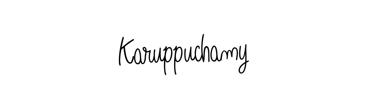 How to make Karuppuchamy name signature. Use Angelique-Rose-font-FFP style for creating short signs online. This is the latest handwritten sign. Karuppuchamy signature style 5 images and pictures png