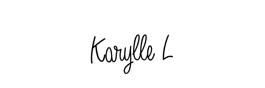 if you are searching for the best signature style for your name Karylle L. so please give up your signature search. here we have designed multiple signature styles  using Angelique-Rose-font-FFP. Karylle L signature style 5 images and pictures png