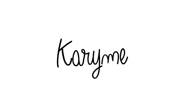 Karyme stylish signature style. Best Handwritten Sign (Angelique-Rose-font-FFP) for my name. Handwritten Signature Collection Ideas for my name Karyme. Karyme signature style 5 images and pictures png