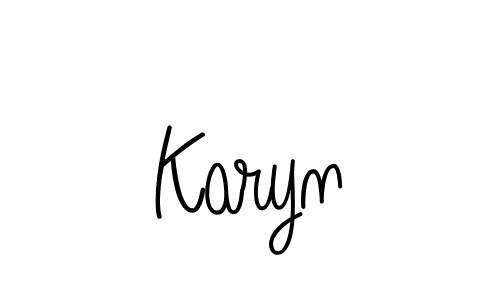 Use a signature maker to create a handwritten signature online. With this signature software, you can design (Angelique-Rose-font-FFP) your own signature for name Karyn. Karyn signature style 5 images and pictures png