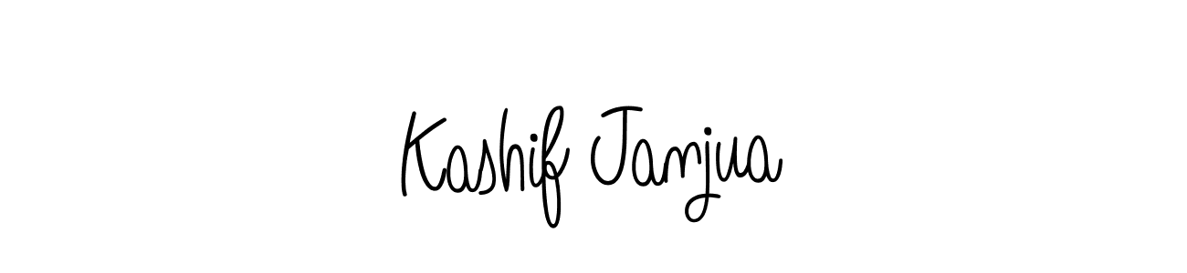 You should practise on your own different ways (Angelique-Rose-font-FFP) to write your name (Kashif Janjua) in signature. don't let someone else do it for you. Kashif Janjua signature style 5 images and pictures png