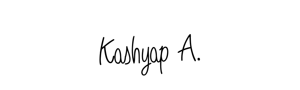 Design your own signature with our free online signature maker. With this signature software, you can create a handwritten (Angelique-Rose-font-FFP) signature for name Kashyap A.. Kashyap A. signature style 5 images and pictures png