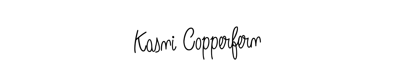 Kasni Copperfern stylish signature style. Best Handwritten Sign (Angelique-Rose-font-FFP) for my name. Handwritten Signature Collection Ideas for my name Kasni Copperfern. Kasni Copperfern signature style 5 images and pictures png