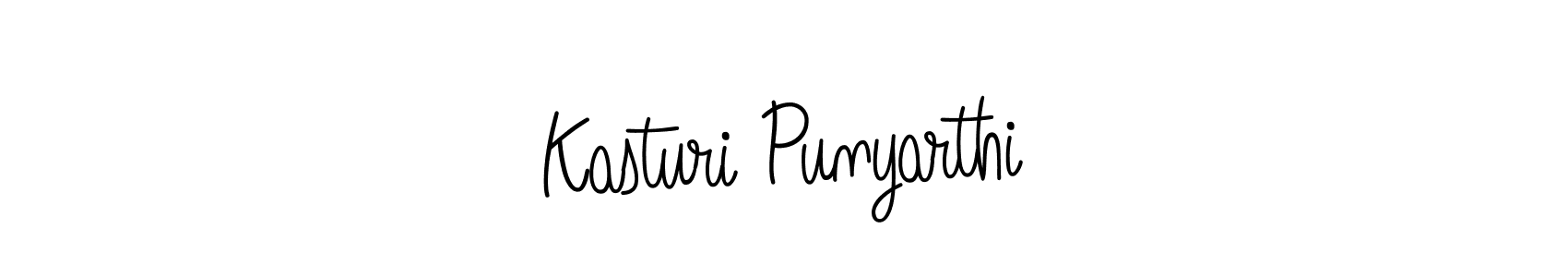 Kasturi Punyarthi stylish signature style. Best Handwritten Sign (Angelique-Rose-font-FFP) for my name. Handwritten Signature Collection Ideas for my name Kasturi Punyarthi. Kasturi Punyarthi signature style 5 images and pictures png