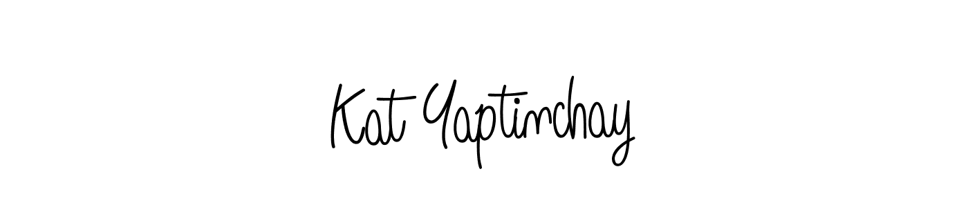 Use a signature maker to create a handwritten signature online. With this signature software, you can design (Angelique-Rose-font-FFP) your own signature for name Kat Yaptinchay. Kat Yaptinchay signature style 5 images and pictures png