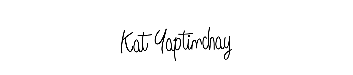 Use a signature maker to create a handwritten signature online. With this signature software, you can design (Angelique-Rose-font-FFP) your own signature for name Kat Yaptinchay. Kat Yaptinchay signature style 5 images and pictures png