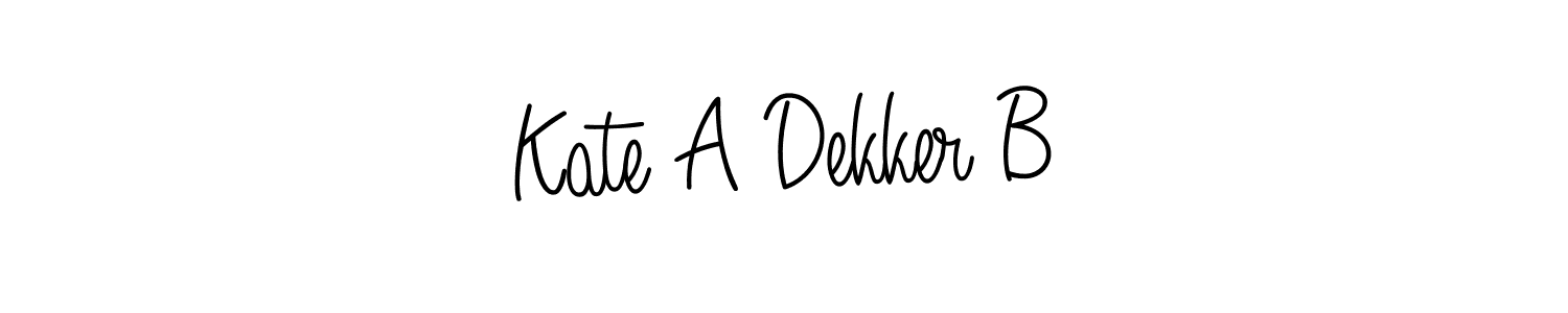 How to make Kate A Dekker B name signature. Use Angelique-Rose-font-FFP style for creating short signs online. This is the latest handwritten sign. Kate A Dekker B signature style 5 images and pictures png