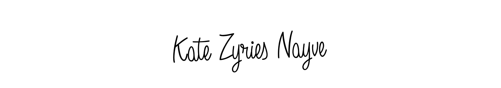 It looks lik you need a new signature style for name Kate Zyries Nayve. Design unique handwritten (Angelique-Rose-font-FFP) signature with our free signature maker in just a few clicks. Kate Zyries Nayve signature style 5 images and pictures png