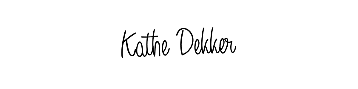 Kathe Dekker stylish signature style. Best Handwritten Sign (Angelique-Rose-font-FFP) for my name. Handwritten Signature Collection Ideas for my name Kathe Dekker. Kathe Dekker signature style 5 images and pictures png
