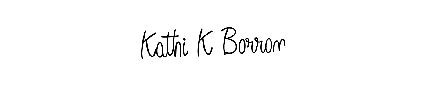 Kathi K Borron stylish signature style. Best Handwritten Sign (Angelique-Rose-font-FFP) for my name. Handwritten Signature Collection Ideas for my name Kathi K Borron. Kathi K Borron signature style 5 images and pictures png