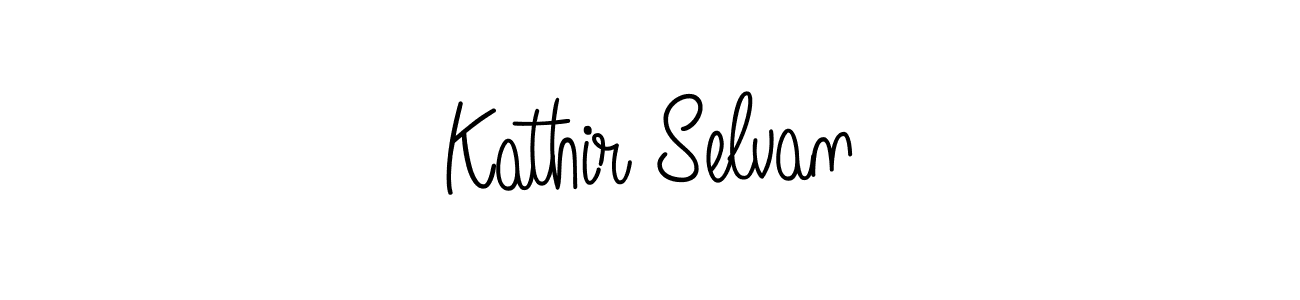 Make a beautiful signature design for name Kathir Selvan. With this signature (Angelique-Rose-font-FFP) style, you can create a handwritten signature for free. Kathir Selvan signature style 5 images and pictures png