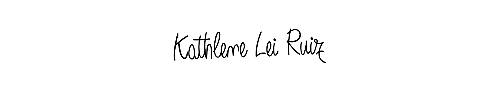 Use a signature maker to create a handwritten signature online. With this signature software, you can design (Angelique-Rose-font-FFP) your own signature for name Kathlene Lei Ruiz. Kathlene Lei Ruiz signature style 5 images and pictures png