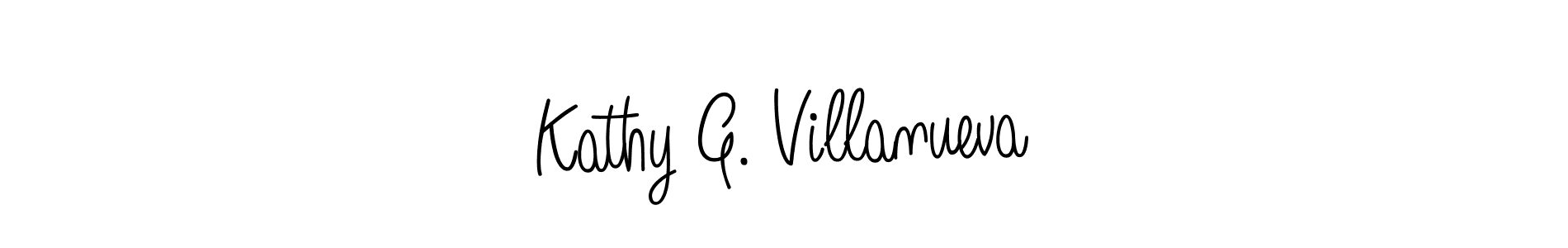 Make a beautiful signature design for name Kathy G. Villanueva. With this signature (Angelique-Rose-font-FFP) style, you can create a handwritten signature for free. Kathy G. Villanueva signature style 5 images and pictures png