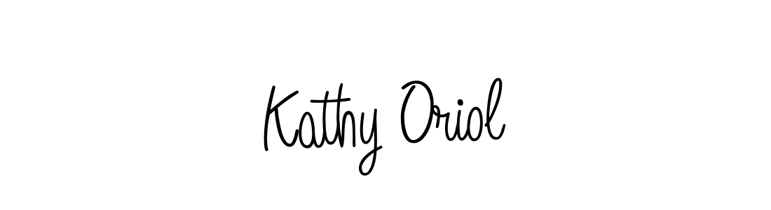 You should practise on your own different ways (Angelique-Rose-font-FFP) to write your name (Kathy Oriol) in signature. don't let someone else do it for you. Kathy Oriol signature style 5 images and pictures png