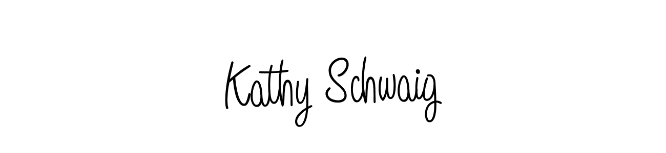 Kathy Schwaig stylish signature style. Best Handwritten Sign (Angelique-Rose-font-FFP) for my name. Handwritten Signature Collection Ideas for my name Kathy Schwaig. Kathy Schwaig signature style 5 images and pictures png