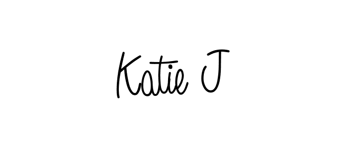 Make a beautiful signature design for name Katie J. With this signature (Angelique-Rose-font-FFP) style, you can create a handwritten signature for free. Katie J signature style 5 images and pictures png