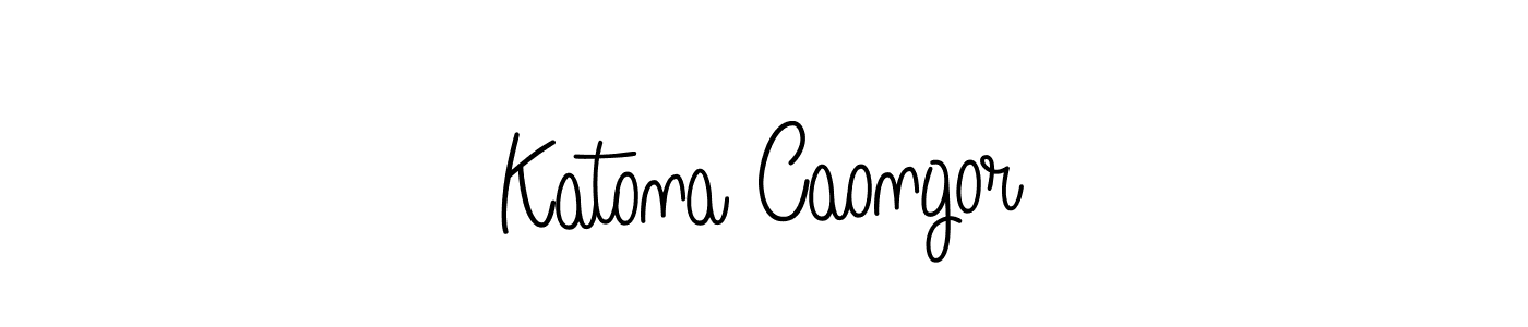 You should practise on your own different ways (Angelique-Rose-font-FFP) to write your name (Katona Caongor) in signature. don't let someone else do it for you. Katona Caongor signature style 5 images and pictures png