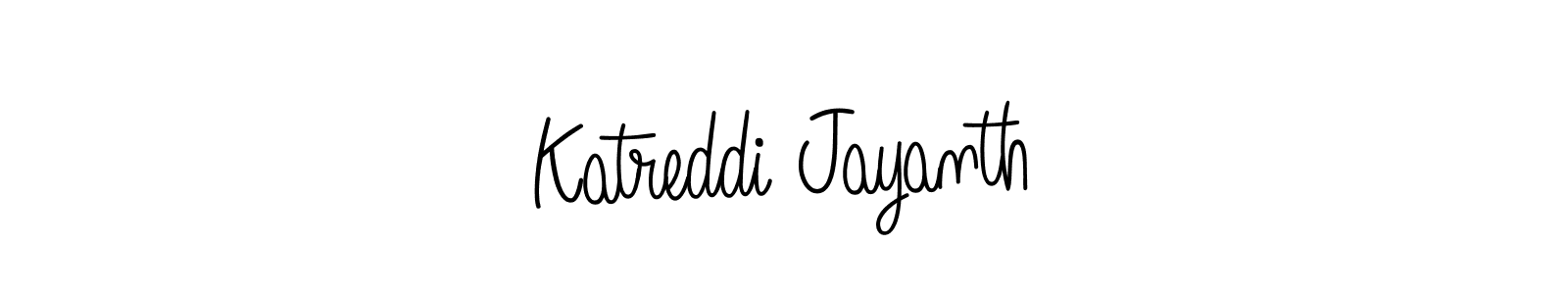 How to make Katreddi Jayanth name signature. Use Angelique-Rose-font-FFP style for creating short signs online. This is the latest handwritten sign. Katreddi Jayanth signature style 5 images and pictures png