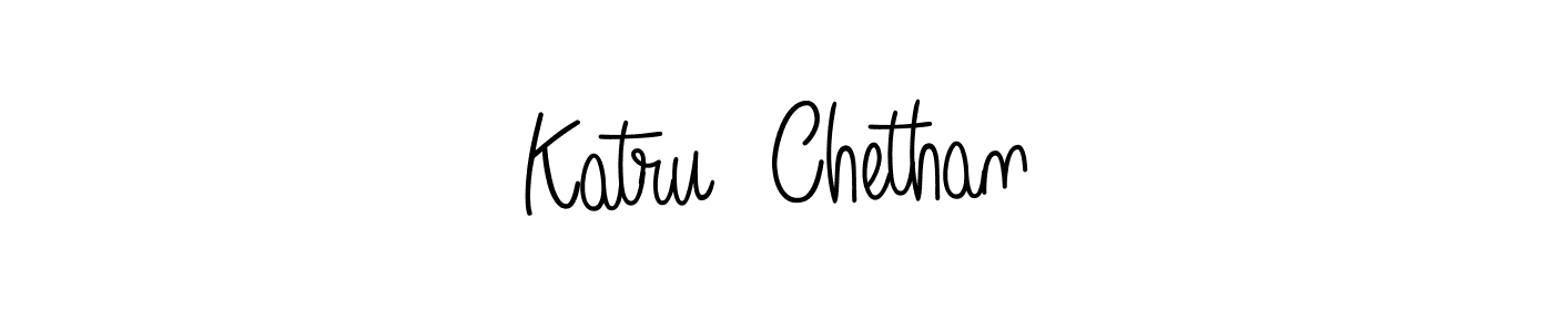 Make a beautiful signature design for name Katru  Chethan. With this signature (Angelique-Rose-font-FFP) style, you can create a handwritten signature for free. Katru  Chethan signature style 5 images and pictures png