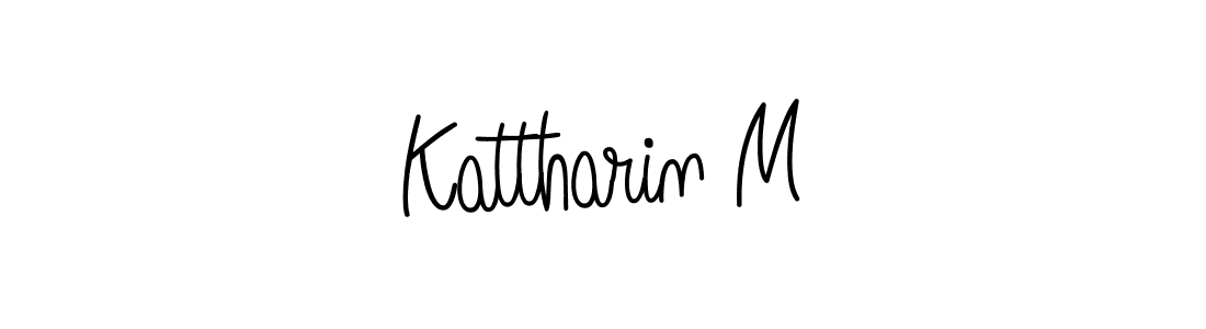 Design your own signature with our free online signature maker. With this signature software, you can create a handwritten (Angelique-Rose-font-FFP) signature for name Kattharin M. Kattharin M signature style 5 images and pictures png