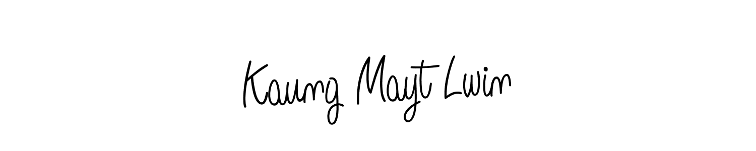 You should practise on your own different ways (Angelique-Rose-font-FFP) to write your name (Kaung Mayt Lwin) in signature. don't let someone else do it for you. Kaung Mayt Lwin signature style 5 images and pictures png