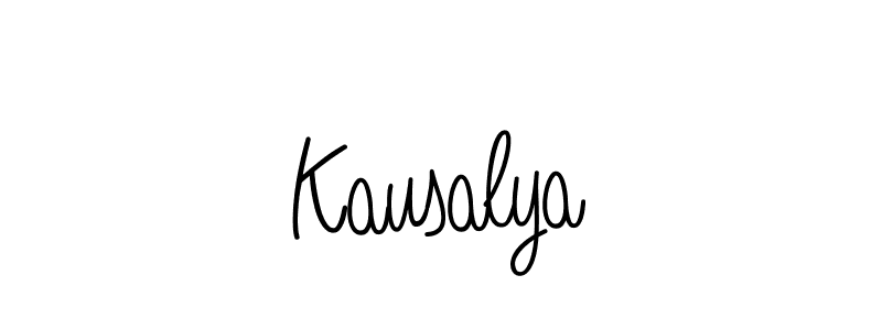 Use a signature maker to create a handwritten signature online. With this signature software, you can design (Angelique-Rose-font-FFP) your own signature for name Kausalya. Kausalya signature style 5 images and pictures png