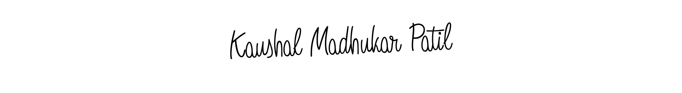 Create a beautiful signature design for name Kaushal Madhukar Patil. With this signature (Angelique-Rose-font-FFP) fonts, you can make a handwritten signature for free. Kaushal Madhukar Patil signature style 5 images and pictures png