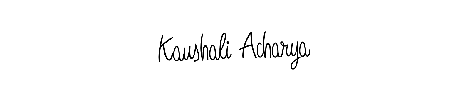 Use a signature maker to create a handwritten signature online. With this signature software, you can design (Angelique-Rose-font-FFP) your own signature for name Kaushali Acharya. Kaushali Acharya signature style 5 images and pictures png