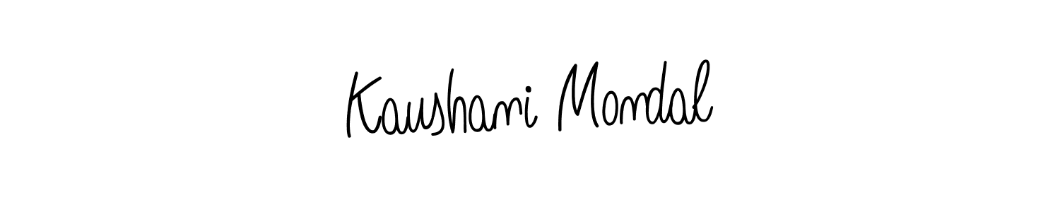 Make a beautiful signature design for name Kaushani Mondal. With this signature (Angelique-Rose-font-FFP) style, you can create a handwritten signature for free. Kaushani Mondal signature style 5 images and pictures png