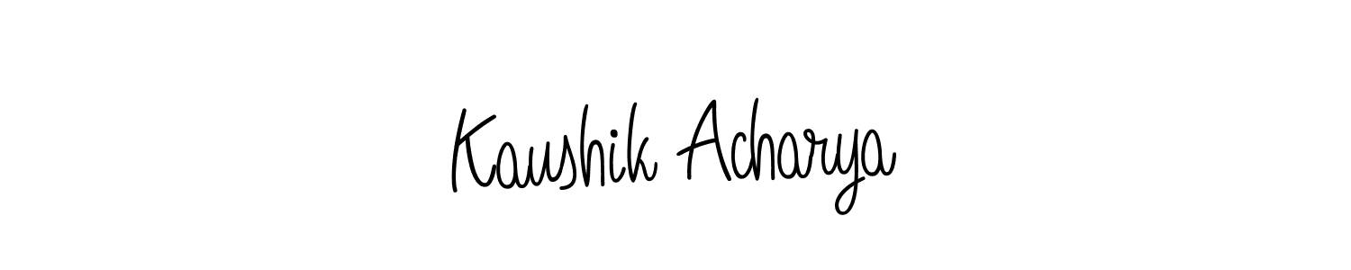 Create a beautiful signature design for name Kaushik Acharya. With this signature (Angelique-Rose-font-FFP) fonts, you can make a handwritten signature for free. Kaushik Acharya signature style 5 images and pictures png