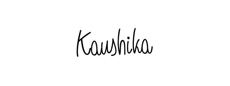 Make a beautiful signature design for name Kaushika. With this signature (Angelique-Rose-font-FFP) style, you can create a handwritten signature for free. Kaushika signature style 5 images and pictures png