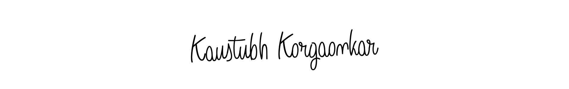 The best way (Angelique-Rose-font-FFP) to make a short signature is to pick only two or three words in your name. The name Kaustubh Korgaonkar include a total of six letters. For converting this name. Kaustubh Korgaonkar signature style 5 images and pictures png