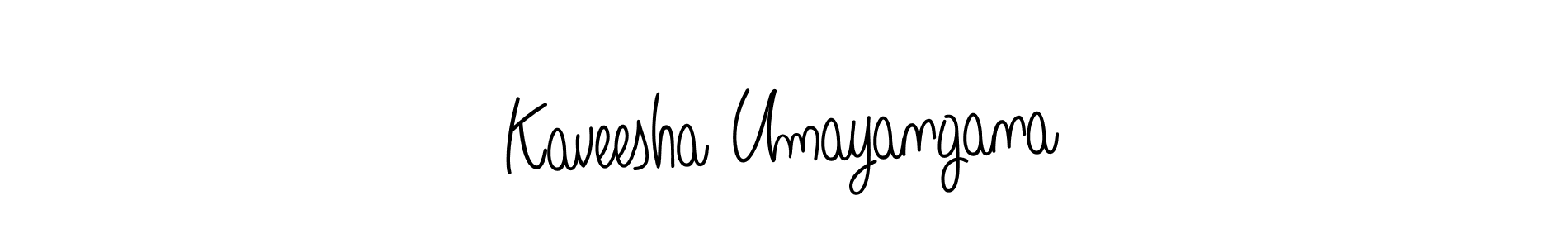 You should practise on your own different ways (Angelique-Rose-font-FFP) to write your name (Kaveesha Umayangana) in signature. don't let someone else do it for you. Kaveesha Umayangana signature style 5 images and pictures png