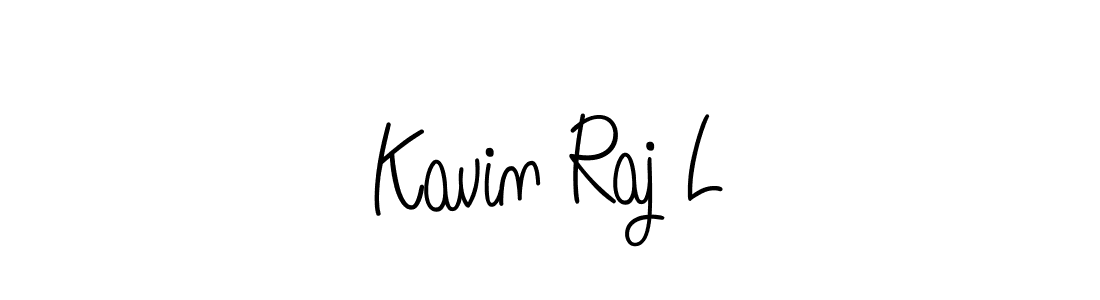 Use a signature maker to create a handwritten signature online. With this signature software, you can design (Angelique-Rose-font-FFP) your own signature for name Kavin Raj L. Kavin Raj L signature style 5 images and pictures png