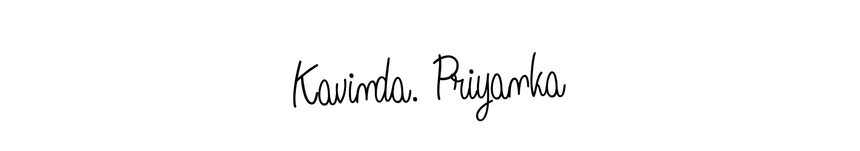 Make a beautiful signature design for name Kavinda. Priyanka. With this signature (Angelique-Rose-font-FFP) style, you can create a handwritten signature for free. Kavinda. Priyanka signature style 5 images and pictures png