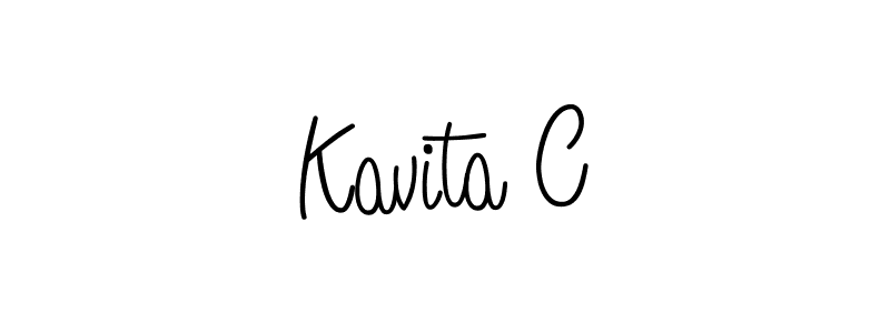 The best way (Angelique-Rose-font-FFP) to make a short signature is to pick only two or three words in your name. The name Kavita C include a total of six letters. For converting this name. Kavita C signature style 5 images and pictures png