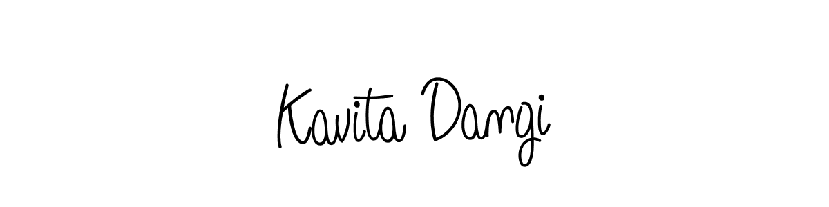 How to make Kavita Dangi name signature. Use Angelique-Rose-font-FFP style for creating short signs online. This is the latest handwritten sign. Kavita Dangi signature style 5 images and pictures png
