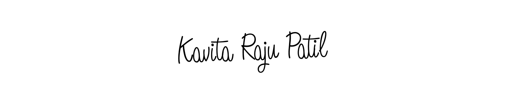 You should practise on your own different ways (Angelique-Rose-font-FFP) to write your name (Kavita Raju Patil) in signature. don't let someone else do it for you. Kavita Raju Patil signature style 5 images and pictures png