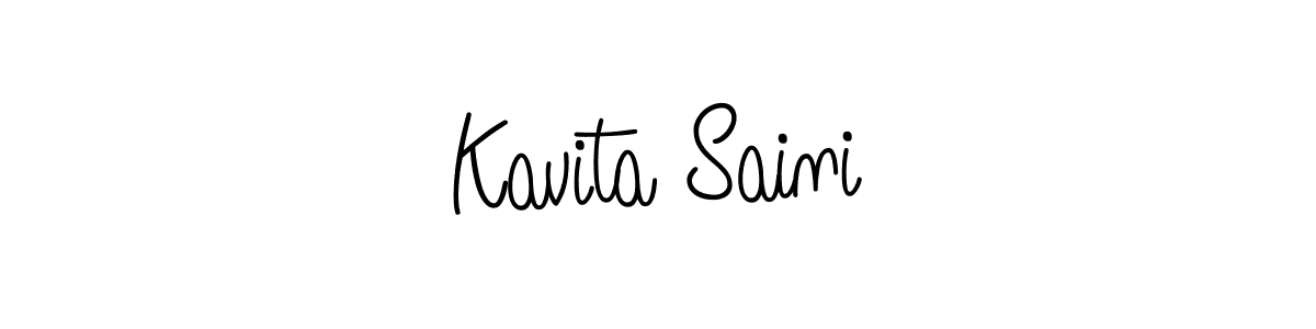 Make a beautiful signature design for name Kavita Saini. With this signature (Angelique-Rose-font-FFP) style, you can create a handwritten signature for free. Kavita Saini signature style 5 images and pictures png