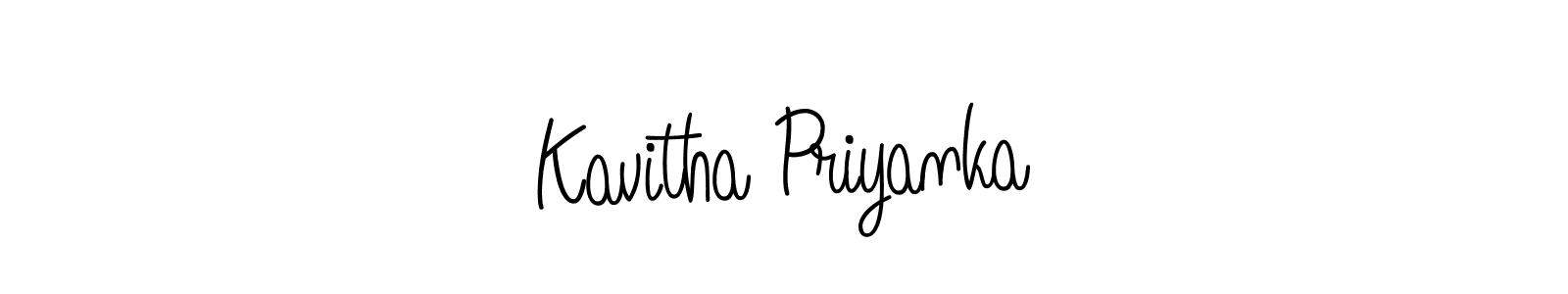if you are searching for the best signature style for your name Kavitha Priyanka. so please give up your signature search. here we have designed multiple signature styles  using Angelique-Rose-font-FFP. Kavitha Priyanka signature style 5 images and pictures png
