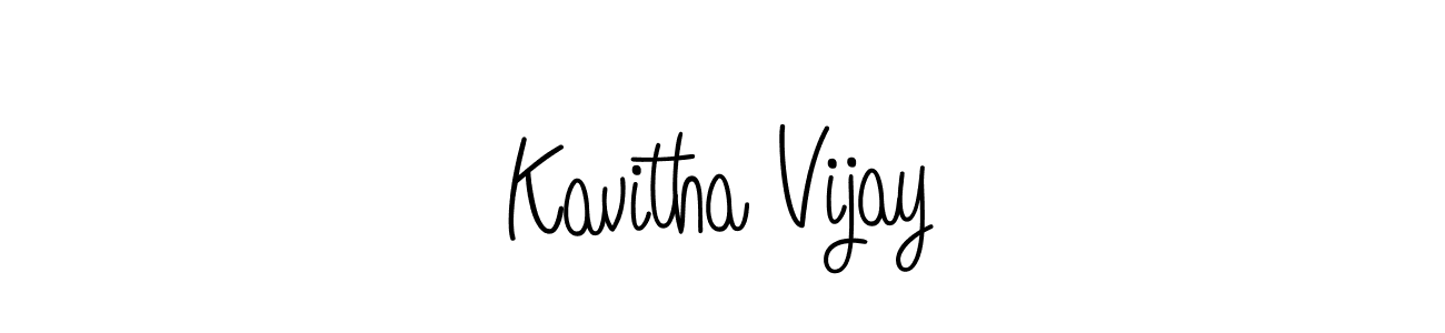 You should practise on your own different ways (Angelique-Rose-font-FFP) to write your name (Kavitha Vijay) in signature. don't let someone else do it for you. Kavitha Vijay signature style 5 images and pictures png