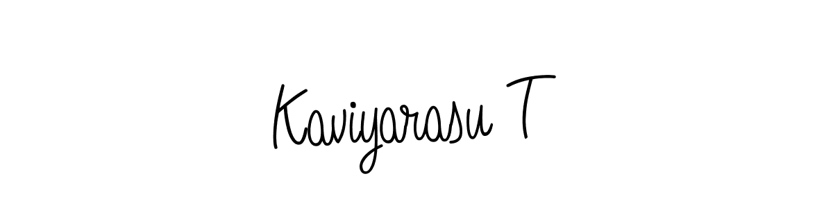 Design your own signature with our free online signature maker. With this signature software, you can create a handwritten (Angelique-Rose-font-FFP) signature for name Kaviyarasu T. Kaviyarasu T signature style 5 images and pictures png