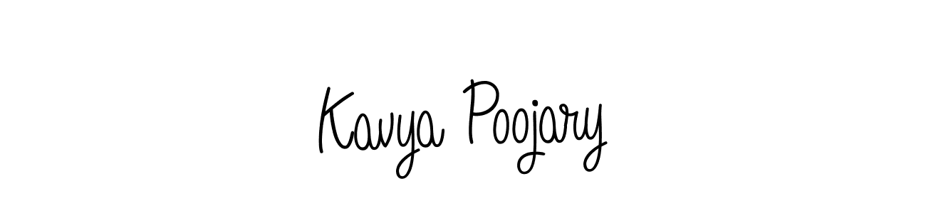 Make a beautiful signature design for name Kavya Poojary. With this signature (Angelique-Rose-font-FFP) style, you can create a handwritten signature for free. Kavya Poojary signature style 5 images and pictures png