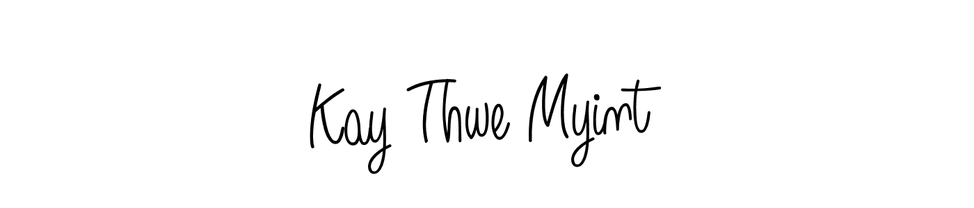 Design your own signature with our free online signature maker. With this signature software, you can create a handwritten (Angelique-Rose-font-FFP) signature for name Kay Thwe Myint. Kay Thwe Myint signature style 5 images and pictures png
